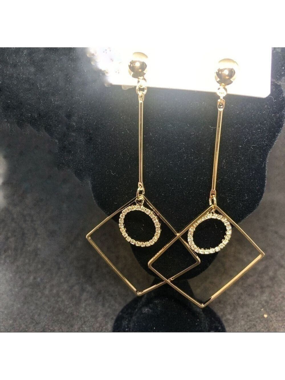 NEW-DAINTY delicate danglers earrings rhinestones